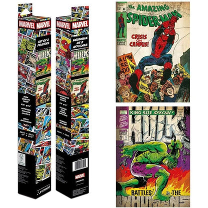 Set de dos pósteres Marvel de Spider-Man y Hulk