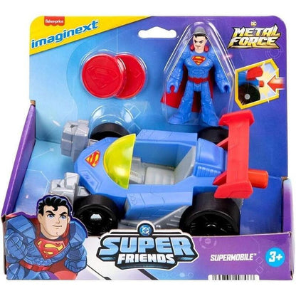 Figura DC Super Friends con coche de juguete y discos lanzadores - 5