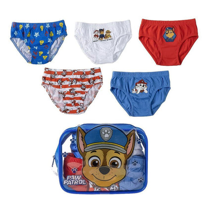 Set de cinco calzoncillos infantiles Paw Patrol en varios colores
