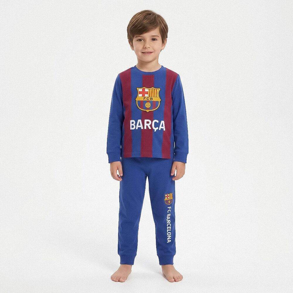 Pijama infantil azul y granate del F.C. Barcelona con camiseta de manga larga y pantalón largo - 5