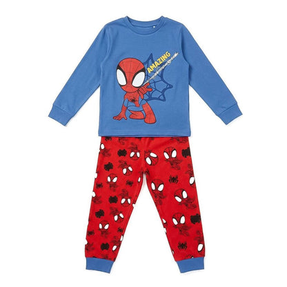 Pijama infantil Spider-Man Marvel azul y rojo de manga larga