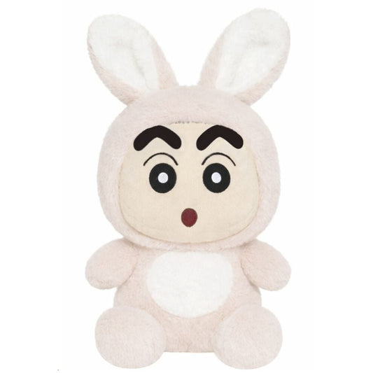 Peluche de Shin Chan con disfraz de conejo rosa de 30 cm