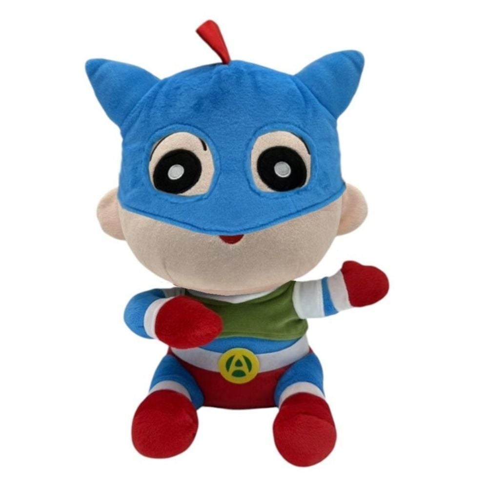 Peluche Superhéroe Shin Chan de 40 cm con traje azul, rojo y verde