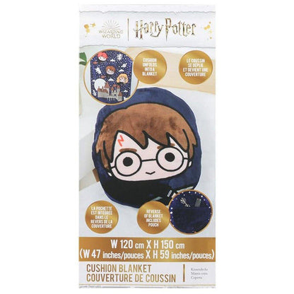 Cojín manta 2 en 1 de Harry Potter con diseño de Hogwarts - 2