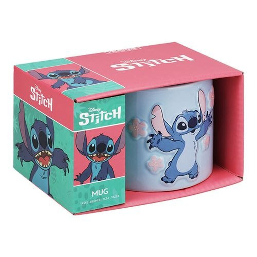Taza 3D de cerámica azul con Stitch de Disney