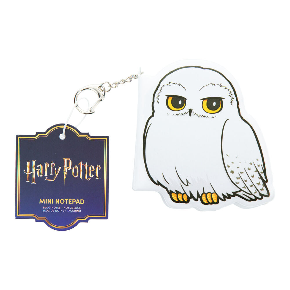 Libreta mini de peluche con diseño de Hedwig y llavero de Harry Potter