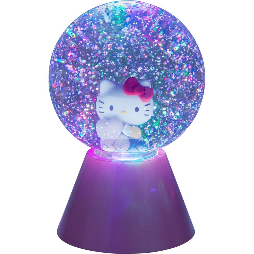 Lámpara LED de Hello Kitty con purpurina y base rosa - 2