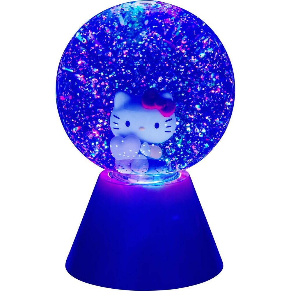 Lámpara LED de Hello Kitty con purpurina y base rosa - 5