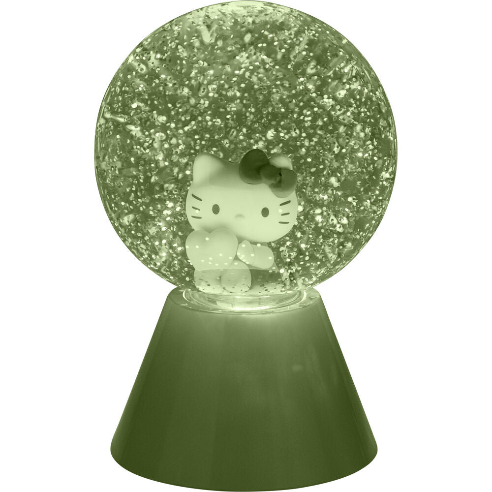 Lámpara LED de Hello Kitty con purpurina y base rosa - 7