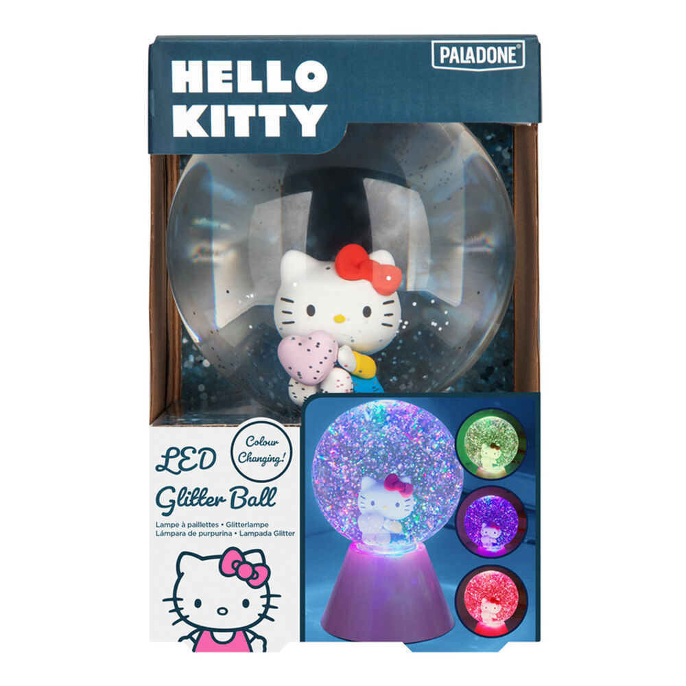 Lámpara LED de Hello Kitty con purpurina y base rosa - 10
