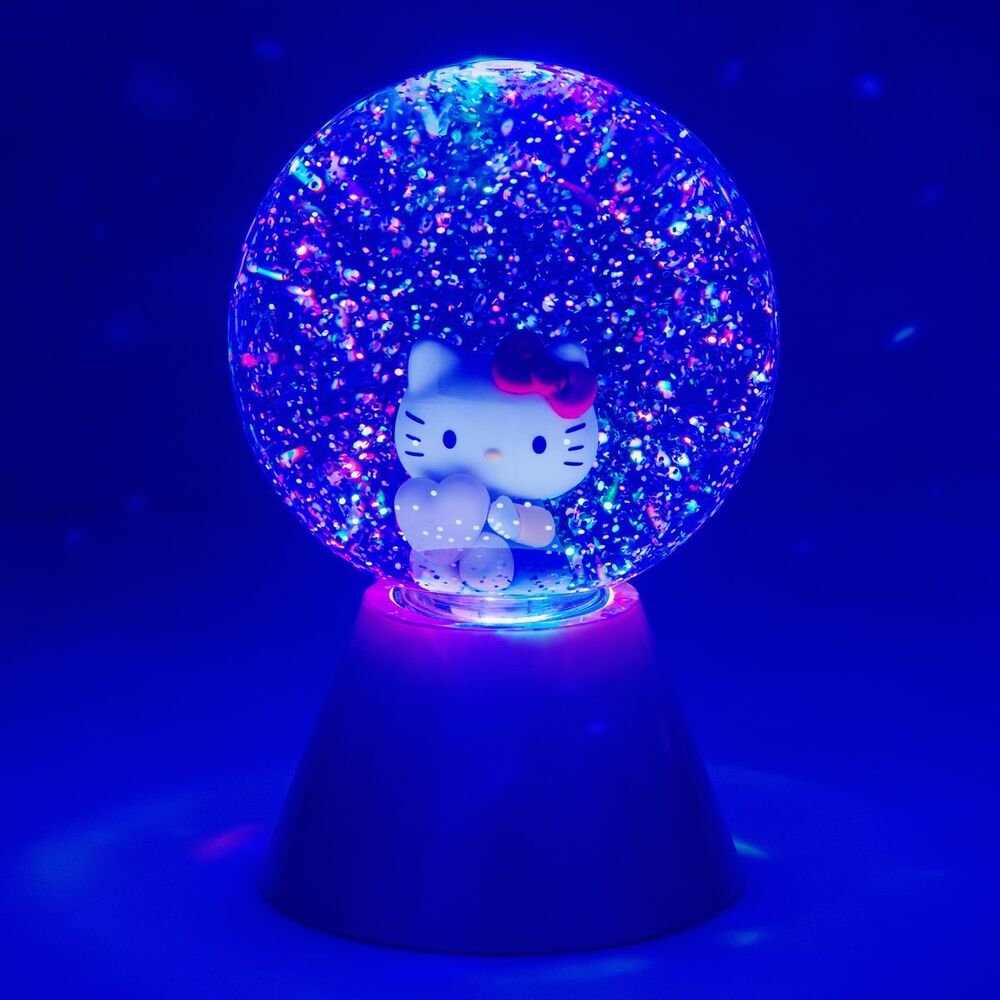 Lámpara LED de Hello Kitty con purpurina y base rosa - 11
