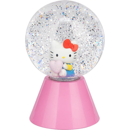 Lámpara LED de Hello Kitty con purpurina y base rosa