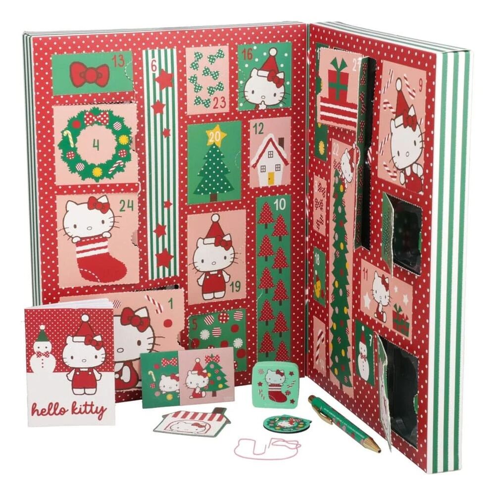Calendario de adviento de papelería Hello Kitty con diseño navideño - 4