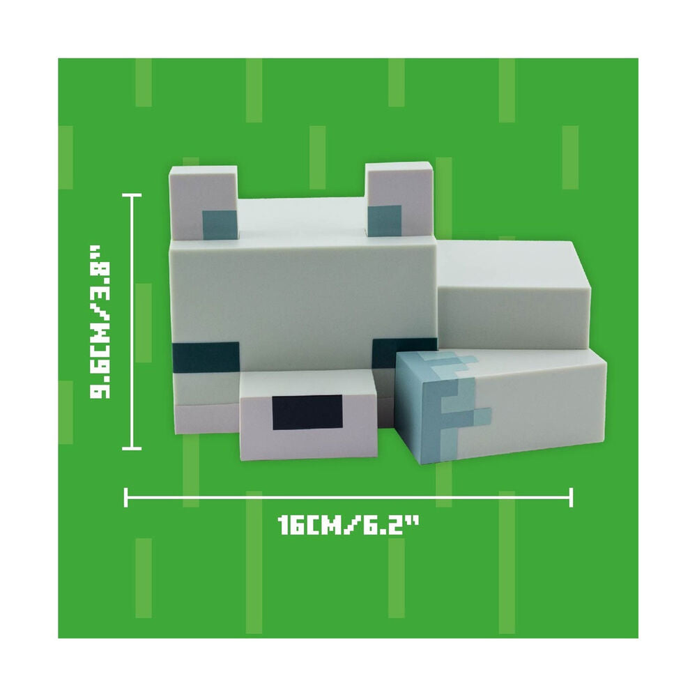 Lámpara nocturna 3D de Minecraft con diseño de Zorro Ártico - 5