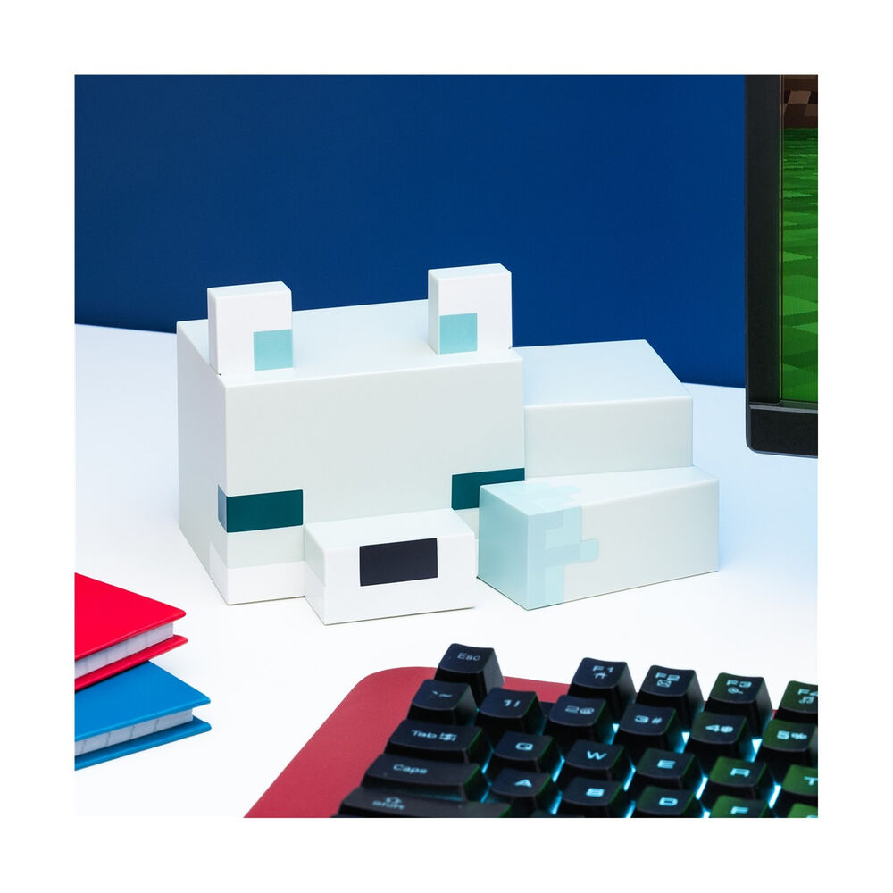 Lámpara nocturna 3D de Minecraft con diseño de Zorro Ártico - 6