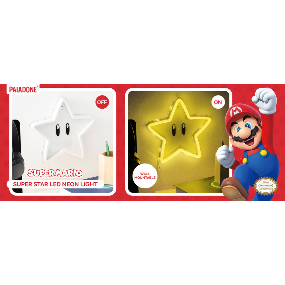 Lámpara LED de pared con forma de Super Estrella de Super Mario Bros - 2