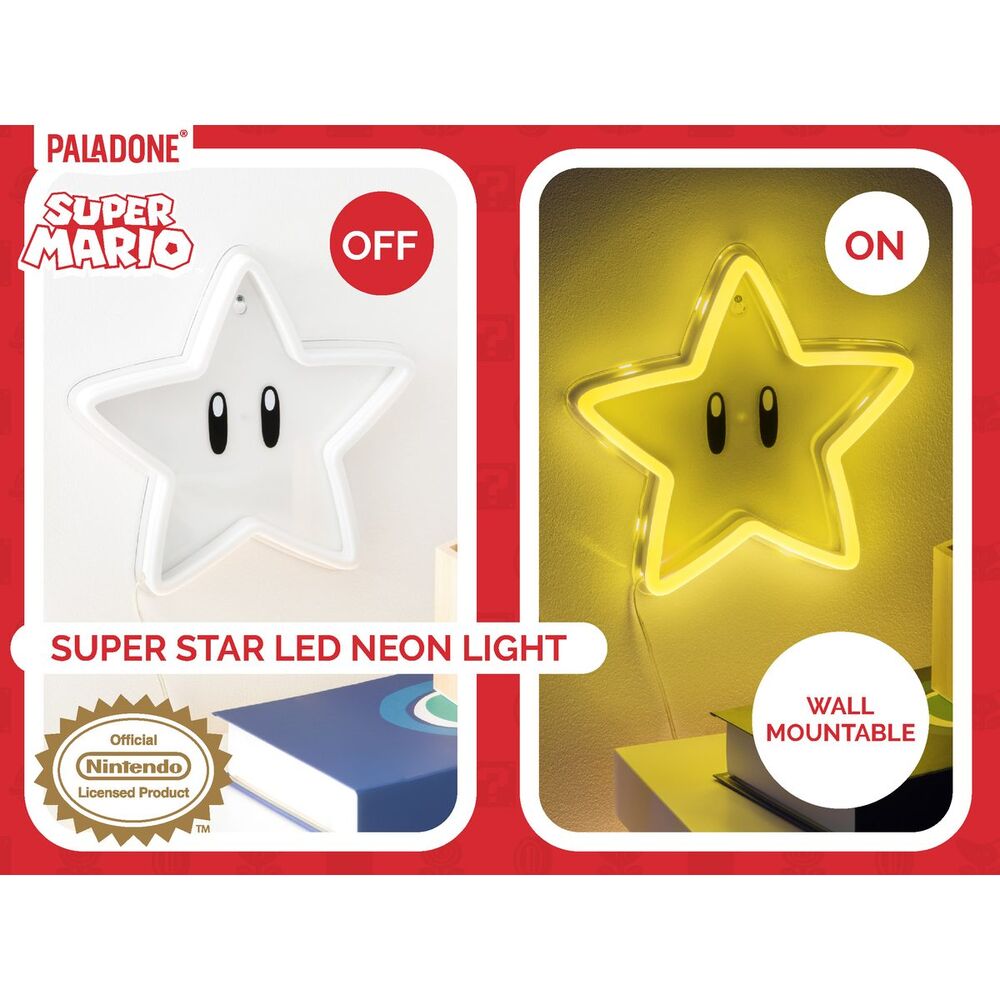 Lámpara LED de pared con forma de Super Estrella de Super Mario Bros - 6