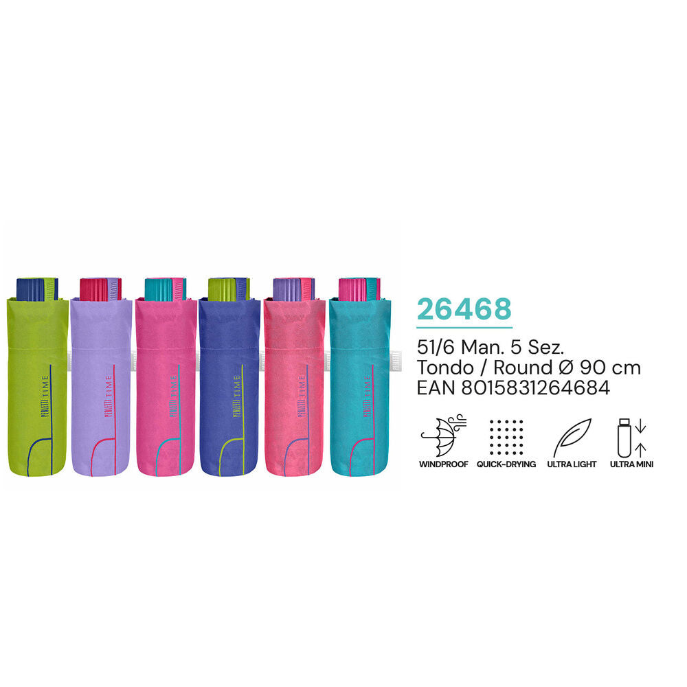 Paraguas plegable manual Perletti Light de 5 secciones en colores surtidos