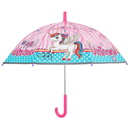 Paraguas manual PERLETTI con cúpula transparente y diseño de unicornio - 2