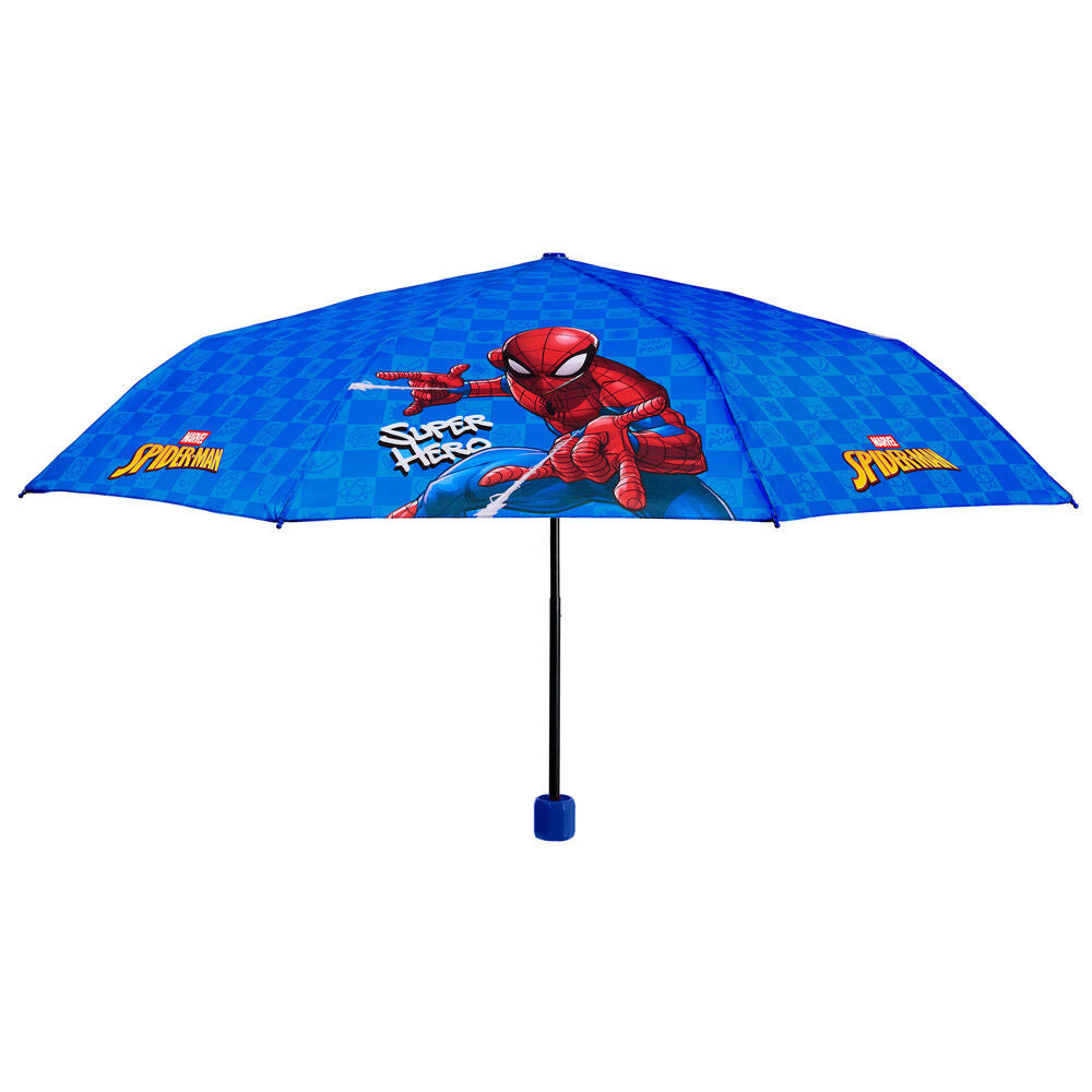 Paraguas plegable azul de Spiderman Marvel con funda - 2