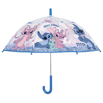 Paraguas transparente Stitch Disney con mango azul y estampado multicolor - 2
