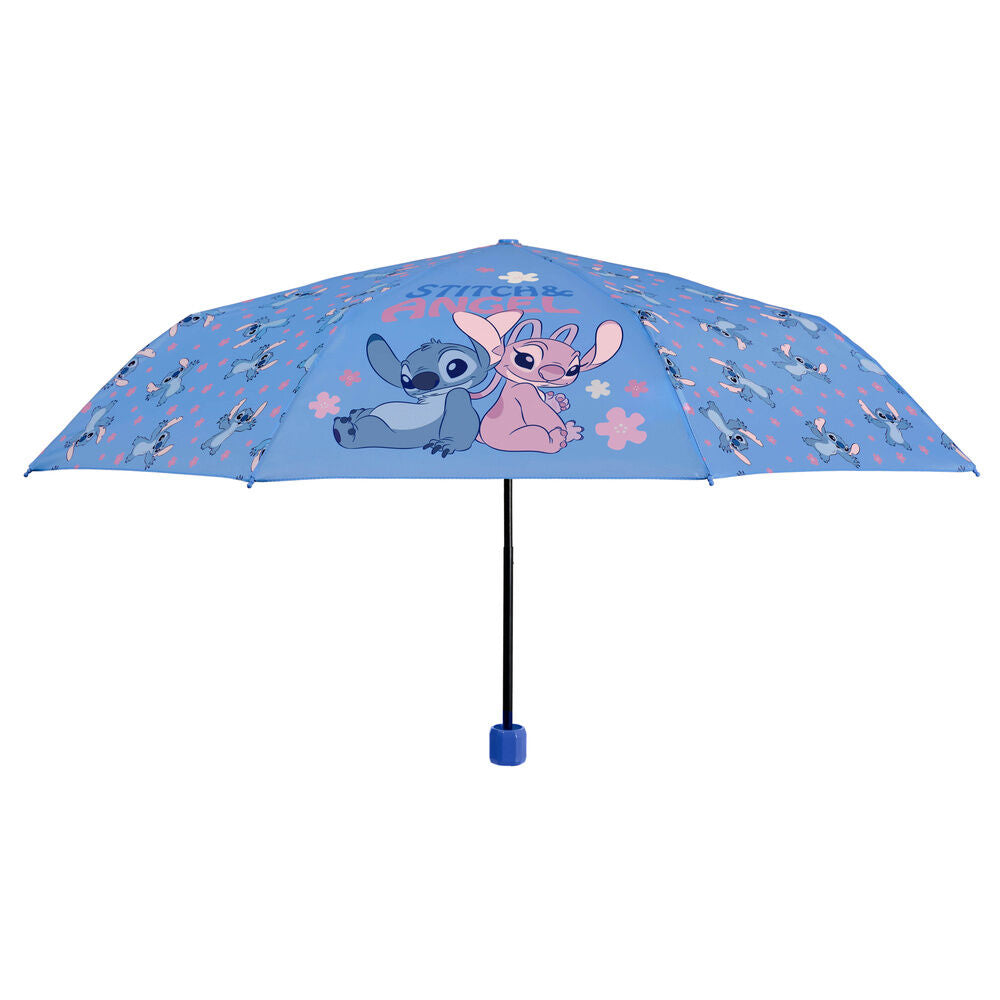 Paraguas plegable azul de Stitch Disney con funda - 2