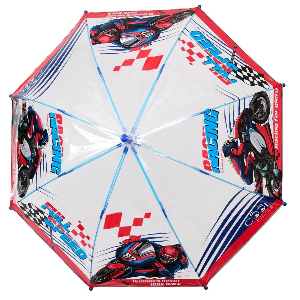 Paraguas manual PERLETTI Moto con cúpula transparente - 3