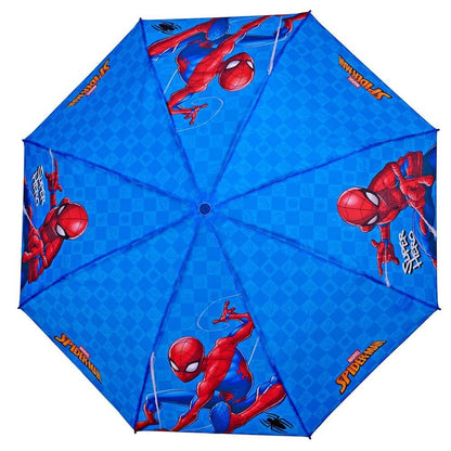 Paraguas plegable azul de Spiderman Marvel con funda - 3