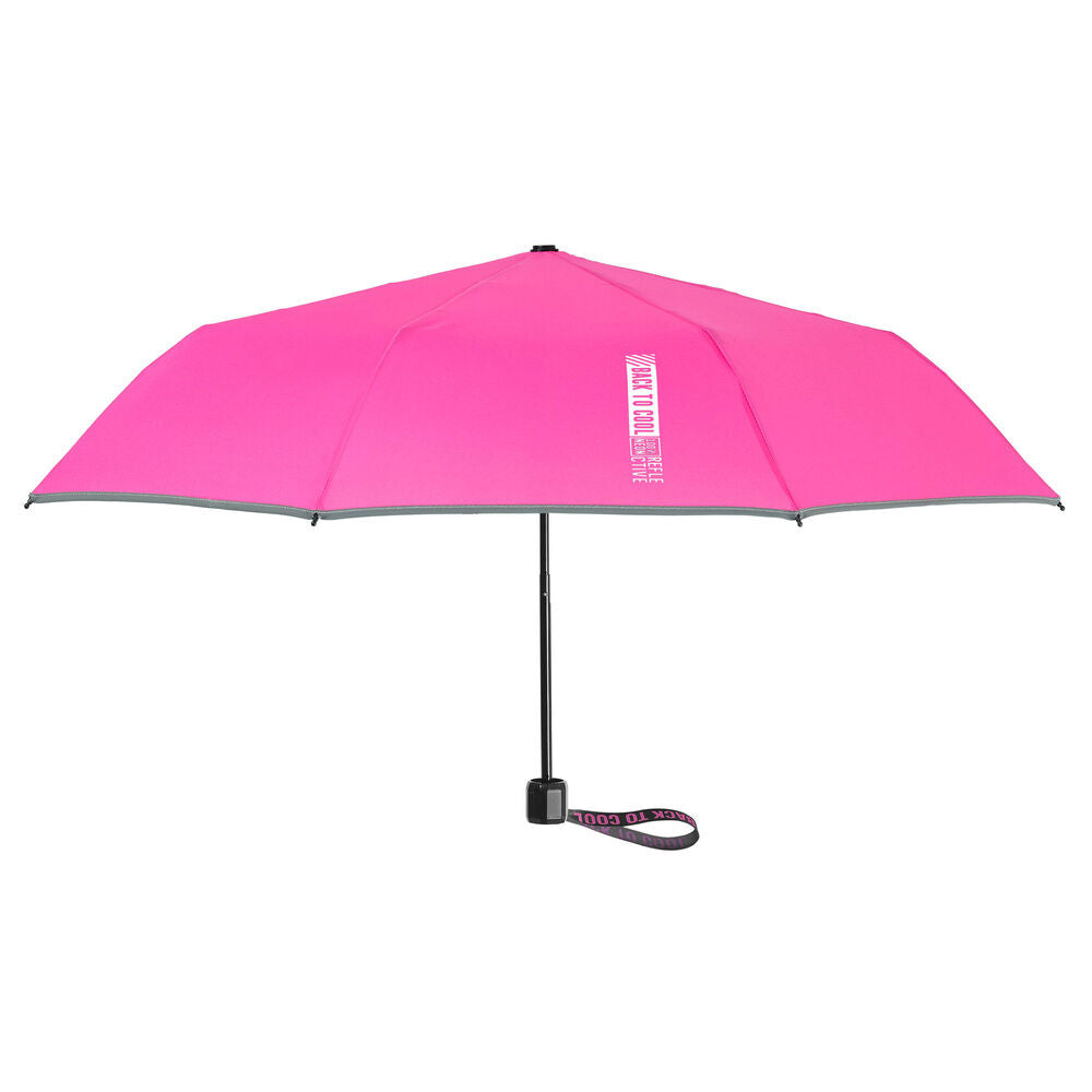 Paraguas plegable PERLETTI azul y fucsia de 3 secciones - 3