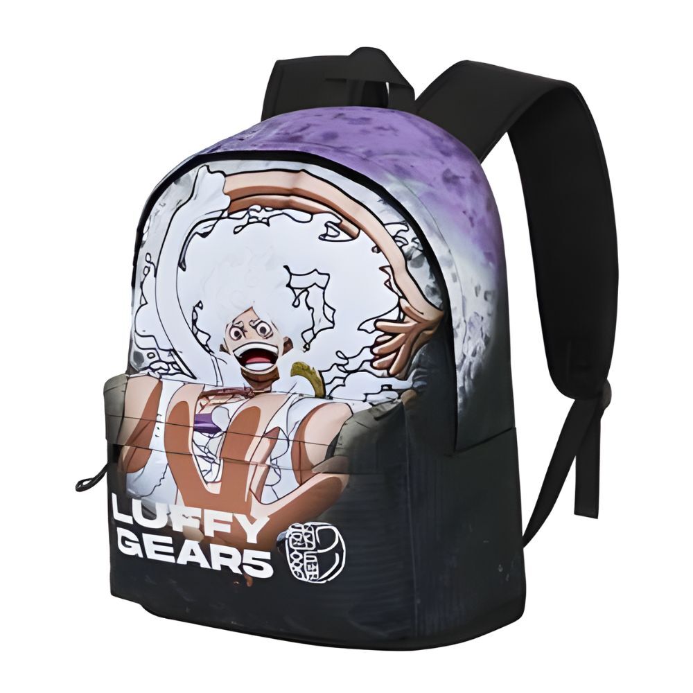 Mochila negra de One Piece con ilustración de Luffy Gear 5 - 3