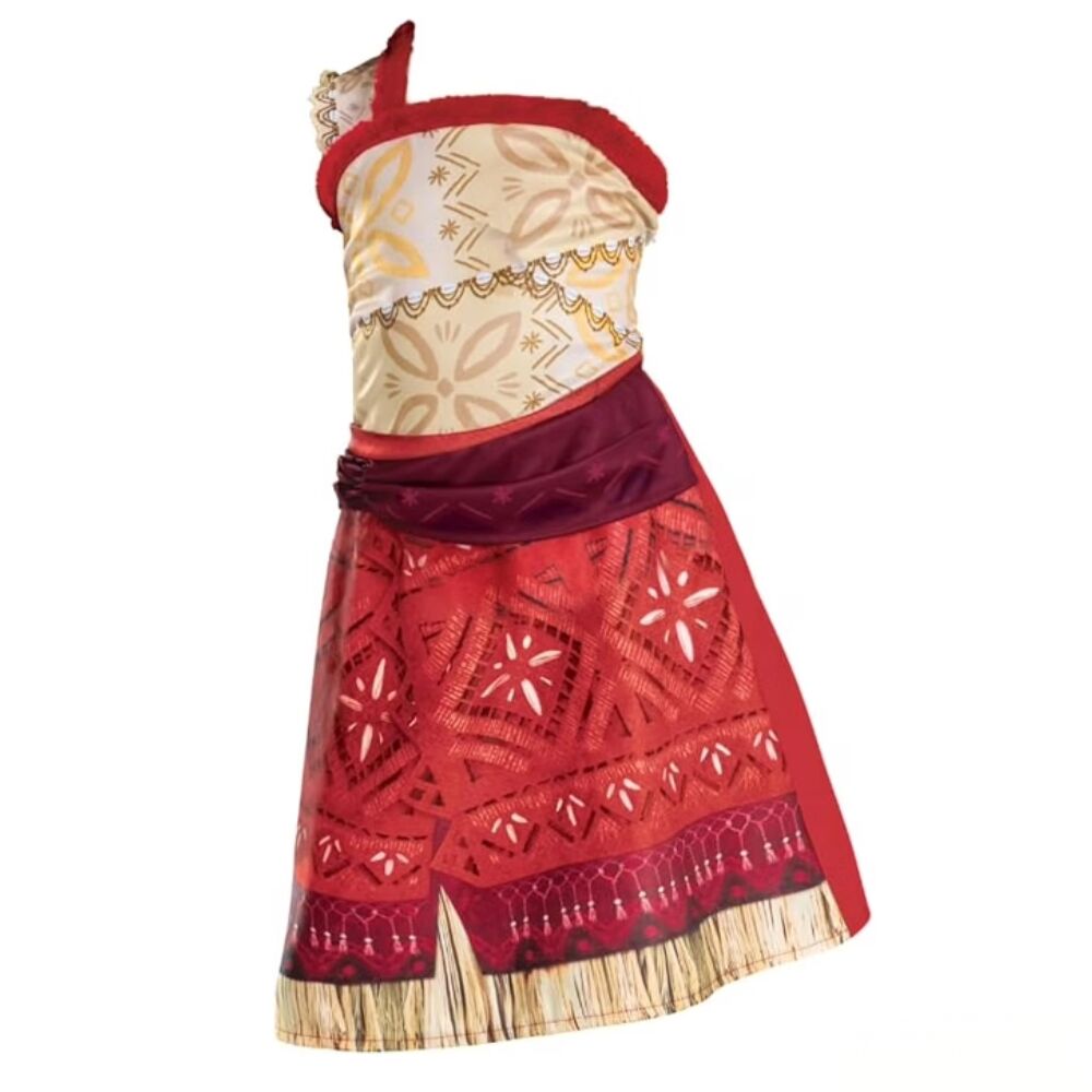 Disfraz infantil de Vaiana Moana Disney en tonos crema y rojo - 2