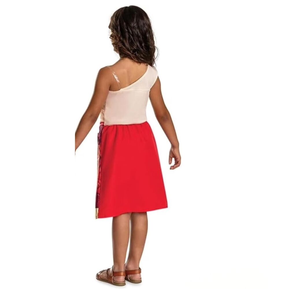 Disfraz infantil de Vaiana Moana Disney en tonos crema y rojo - 3