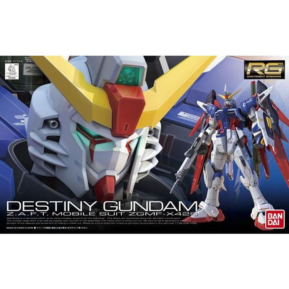 Maqueta RG 1/144 Destiny Gundam de BANDAI HOBBY en rojo, blanco y azul - 8