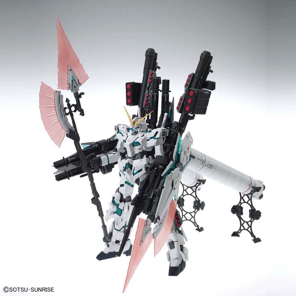 Maqueta MG 1/100 RX-0 Full Armor Unicorn Gundam Ver. Ka en blanco, negro y turquesa