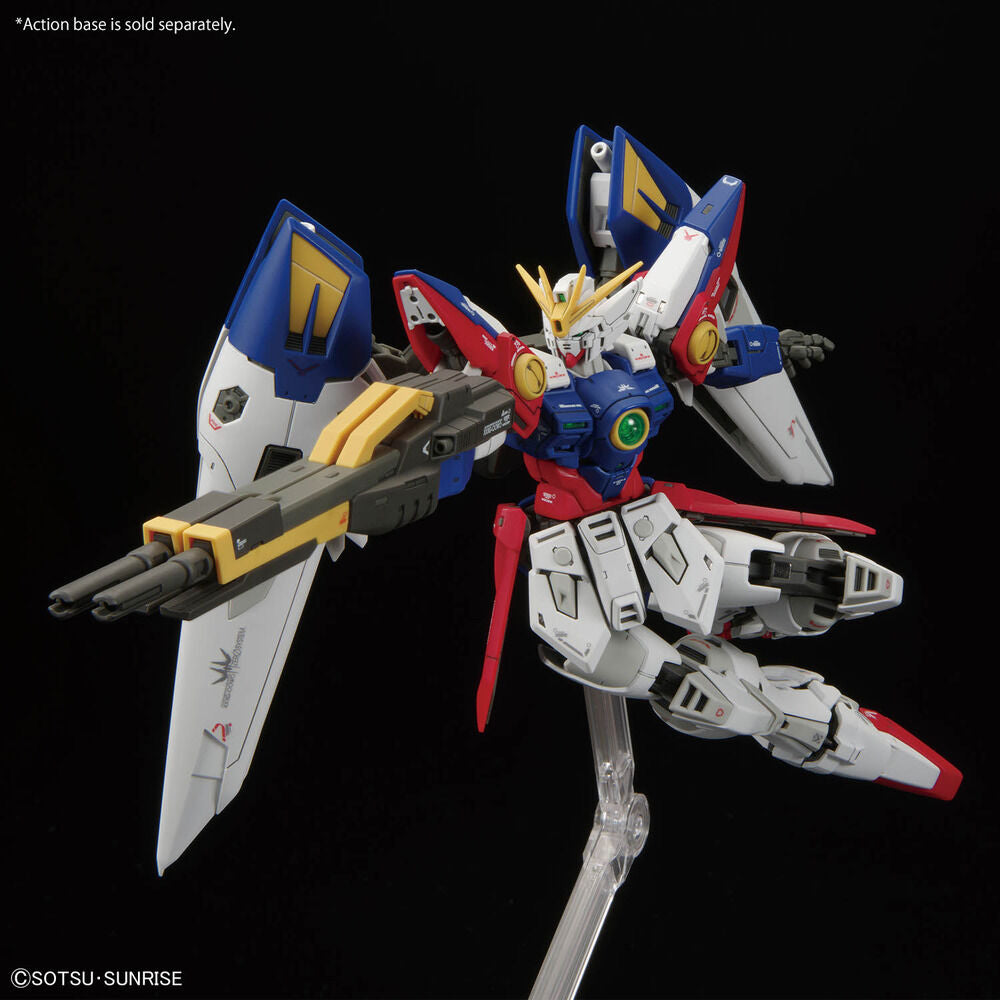 Maqueta RG 1/144 Wing Gundam Zero blanca, azul y roja con grandes alas - 3