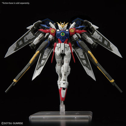 Maqueta RG 1/144 Wing Gundam Zero blanca, azul y roja con grandes alas - 4