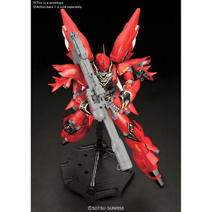 Maqueta MG 1/100 MSN-06S Sinanju roja con arma gris