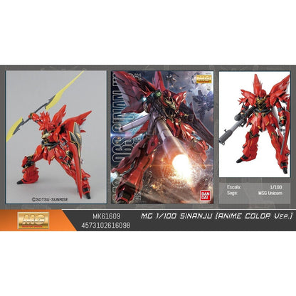 Maqueta MG 1/100 MSN-06S Sinanju roja con arma gris - 2
