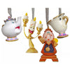 Set de cuatro adornos navideños Disney de La Bella y la Bestia