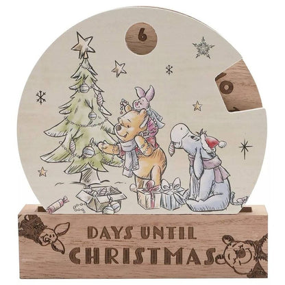Calendario de madera de cuenta atrás para Navidad de Winnie the Pooh Disney