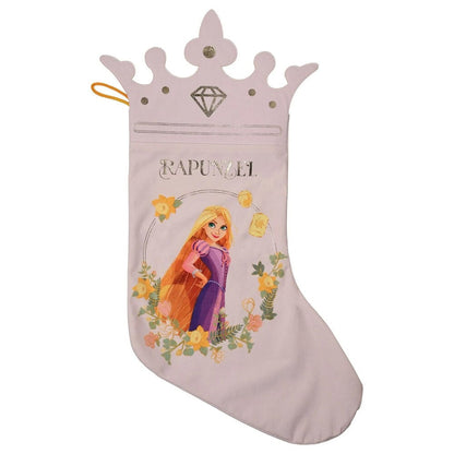 Calcetín navideño de Rapunzel Disney con corona y flores