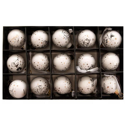 Set de 15 bolas de Navidad Disney de cerámica en blanco y dorado - 2