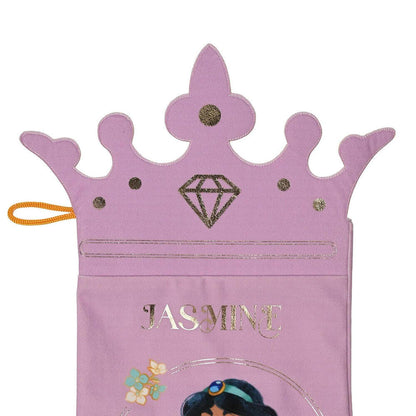 Calcetín navideño lila de Jasmine Disney Aladdin con corona y flores - 2
