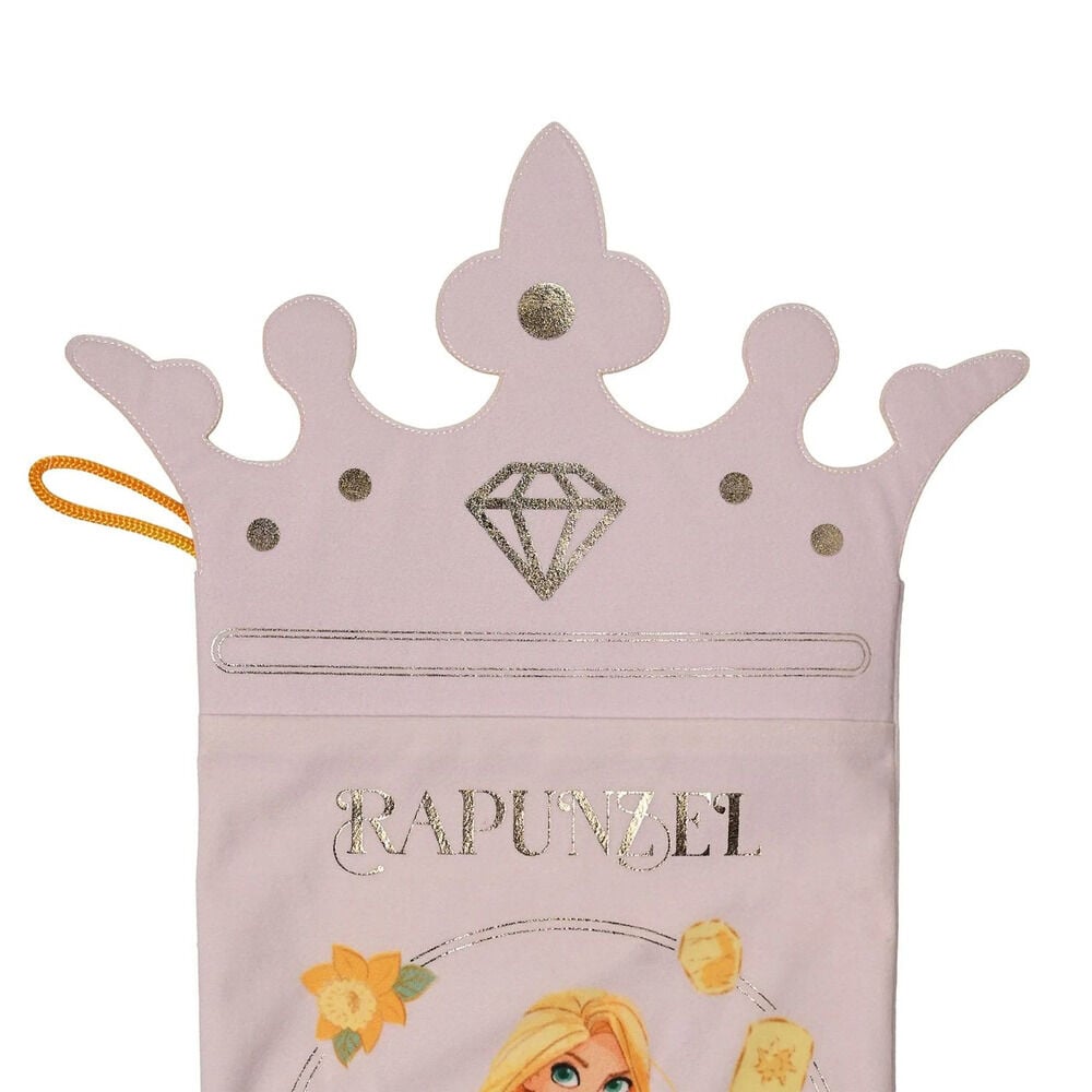 Calcetín navideño de Rapunzel Disney con corona y flores - 2