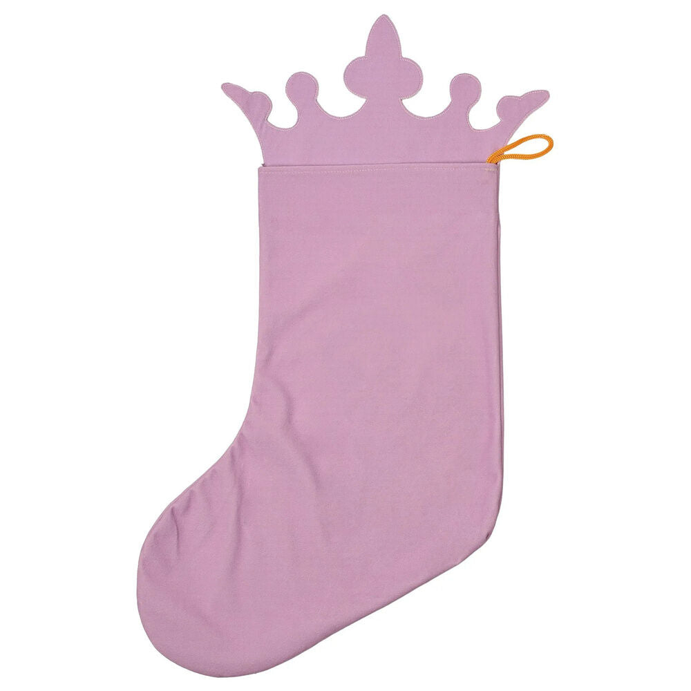 Calcetín navideño lila de Jasmine Disney Aladdin con corona y flores - 3