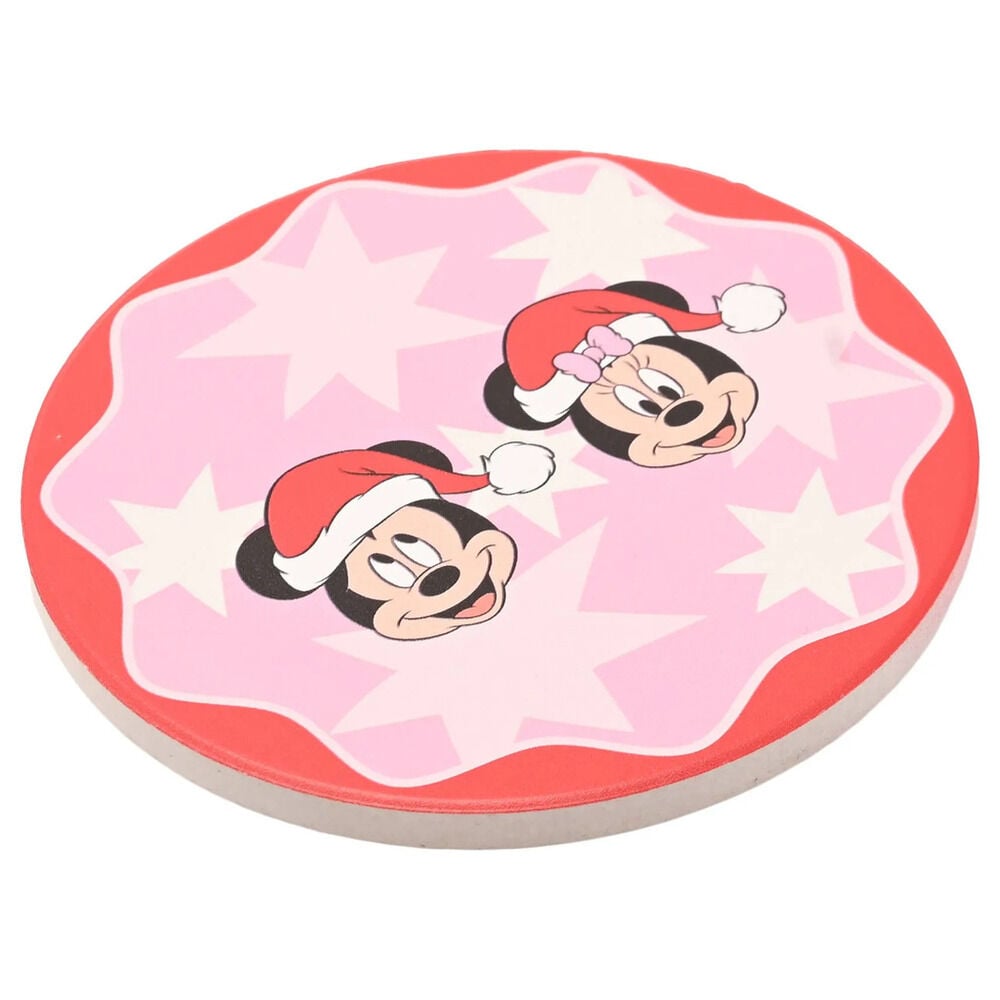 Set de taza y posavasos de cerámica Mickey y Minnie Disney - 3