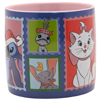 Taza de cerámica Disney azul con personajes y asa roja - 2