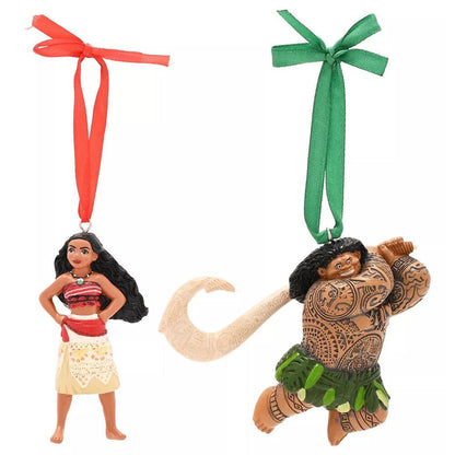 Set de adornos navideños Disney Vaiana con figuras de Vaiana y Maui
