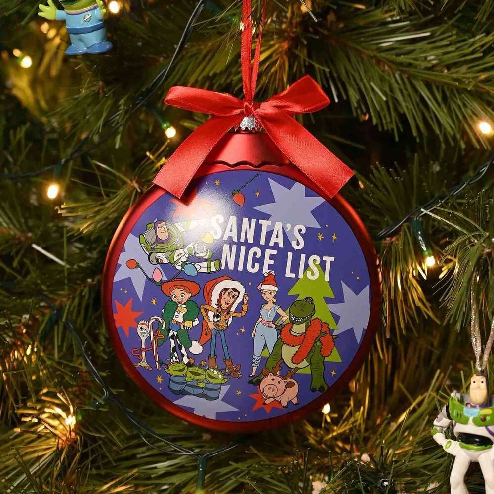 Bola de Navidad Toy Story con personajes y lazo rojo - 3