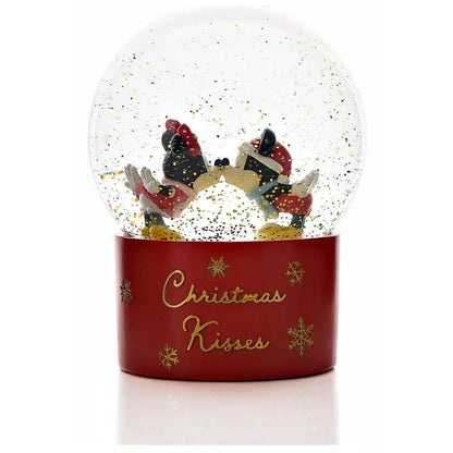 Bola de nieve navideña Disney con Mickey y Minnie Kisses